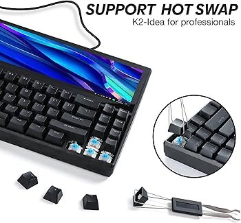 Amazon | Kwumsy ポータブルモニター 分割画面キーボード メカニカル多