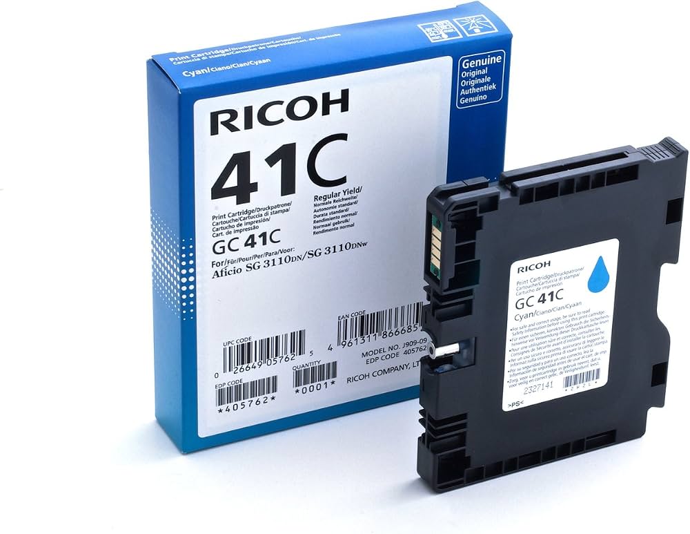 Amazon.co.jp: Ricoh Cyan Ink Cartridge, 2200 Yield, Type GC41C