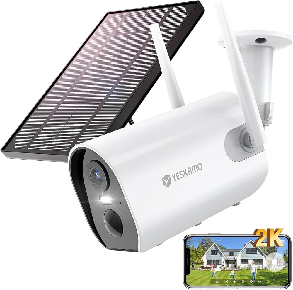 Amazon.co.jp: YESKAMO 防犯カメラ 屋外 ソーラー 2K 300万画素
