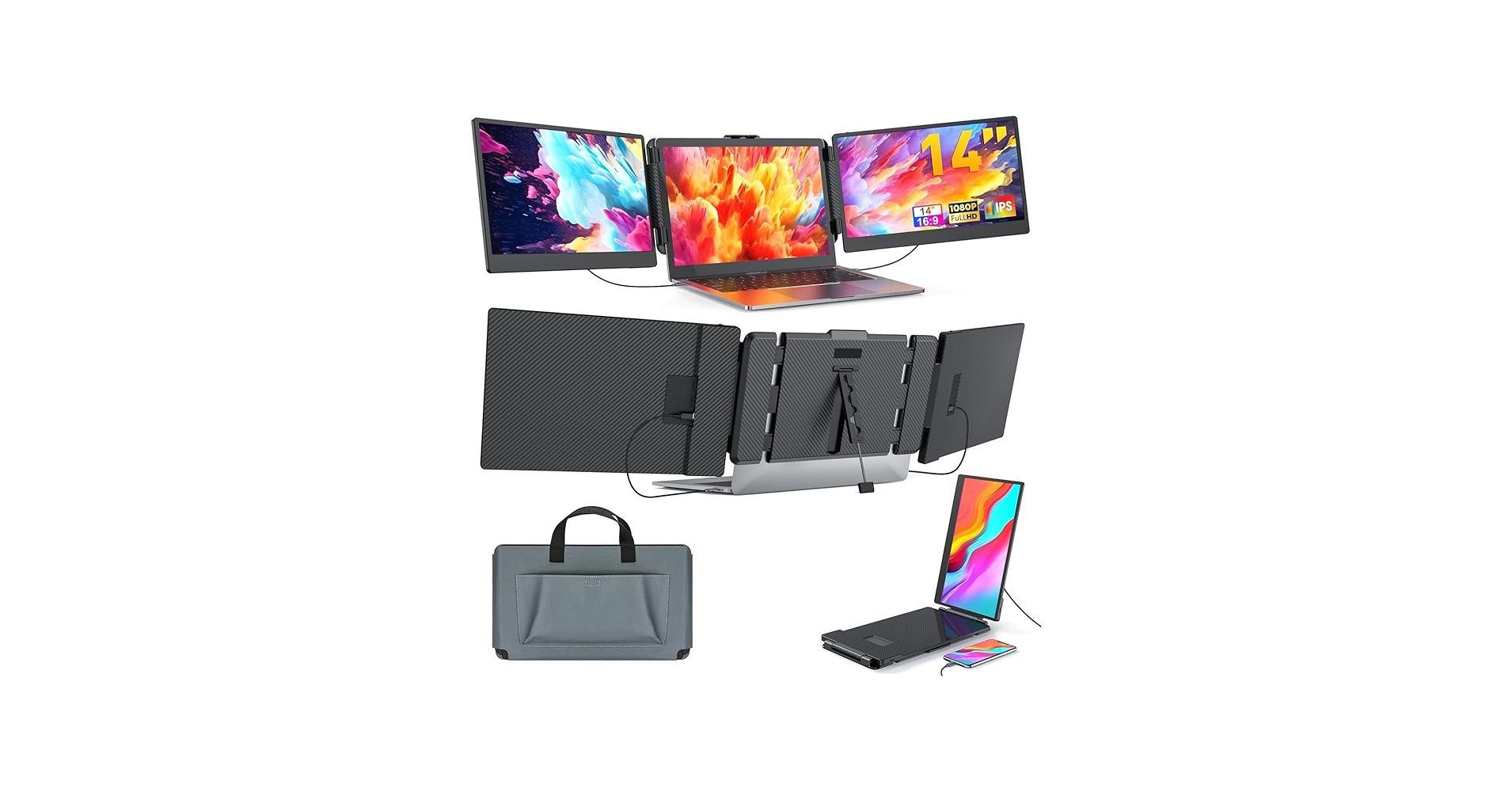 Amazon.com: Triple Portable Monitor for Laptop Screen Extender