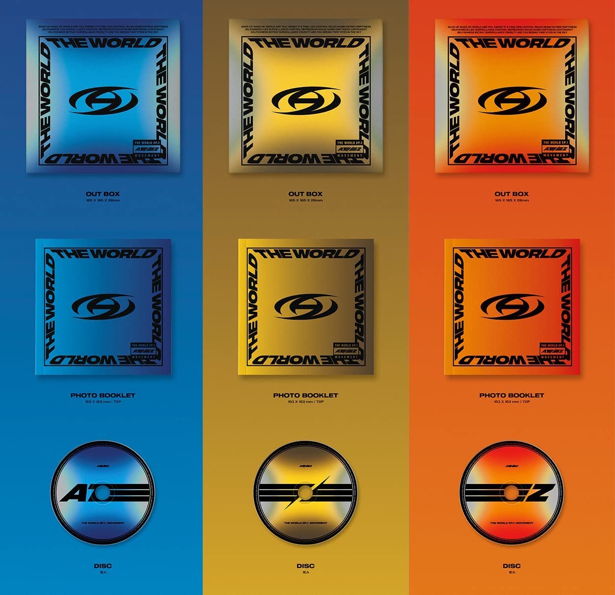 ATEEZ - THE WORLD EP.1 : MOVEMENT Album+Folded Poster (A+DIARY+Z