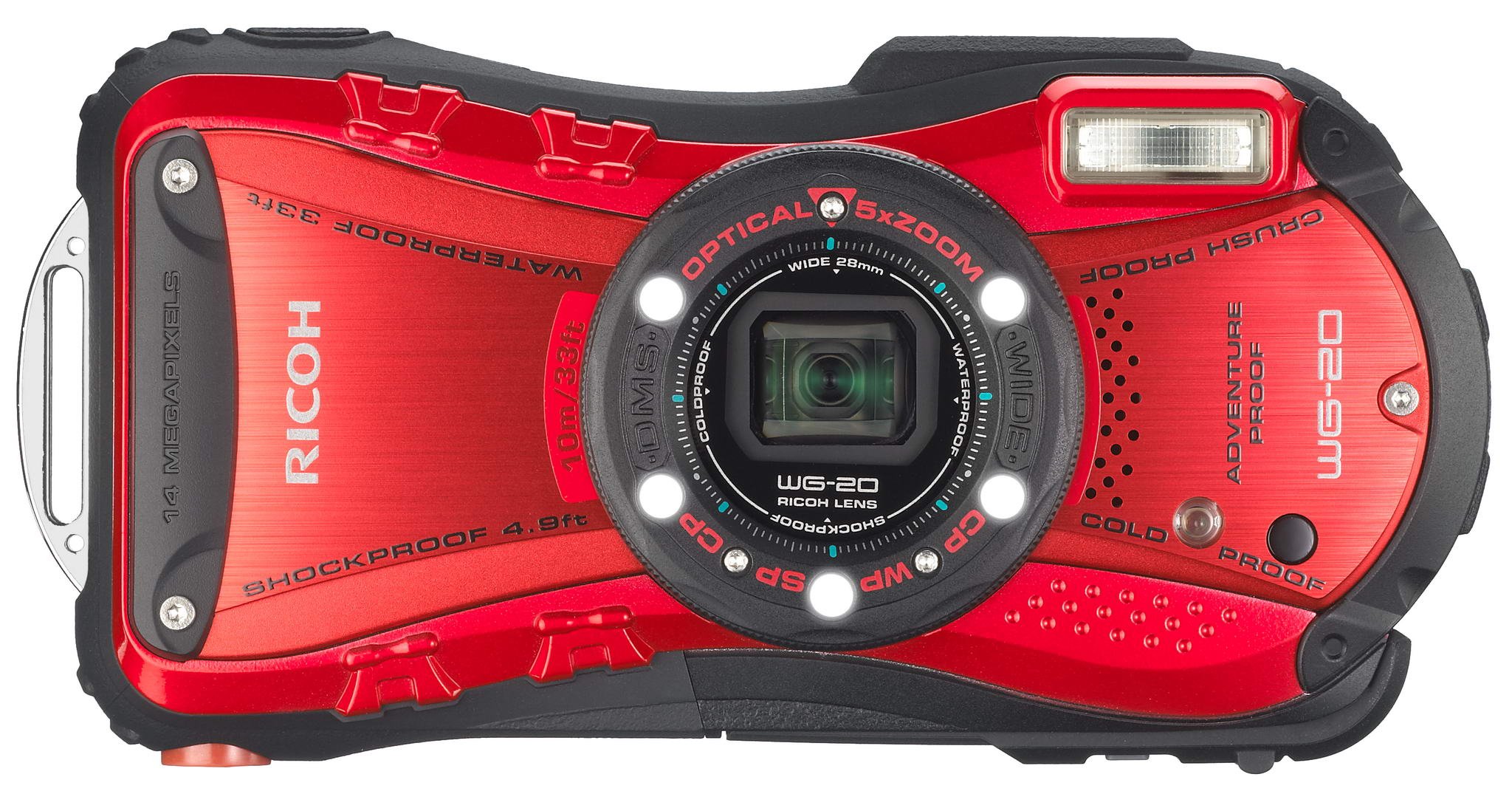 Amazon | RICOH 防水デジタルカメラ RICOH WG-20 レッド 防水10m耐
