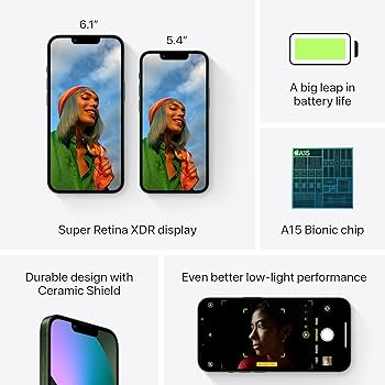Amazon.com: Apple iPhone 13 Mini, 128GB, Green - Unlocked (Renewed