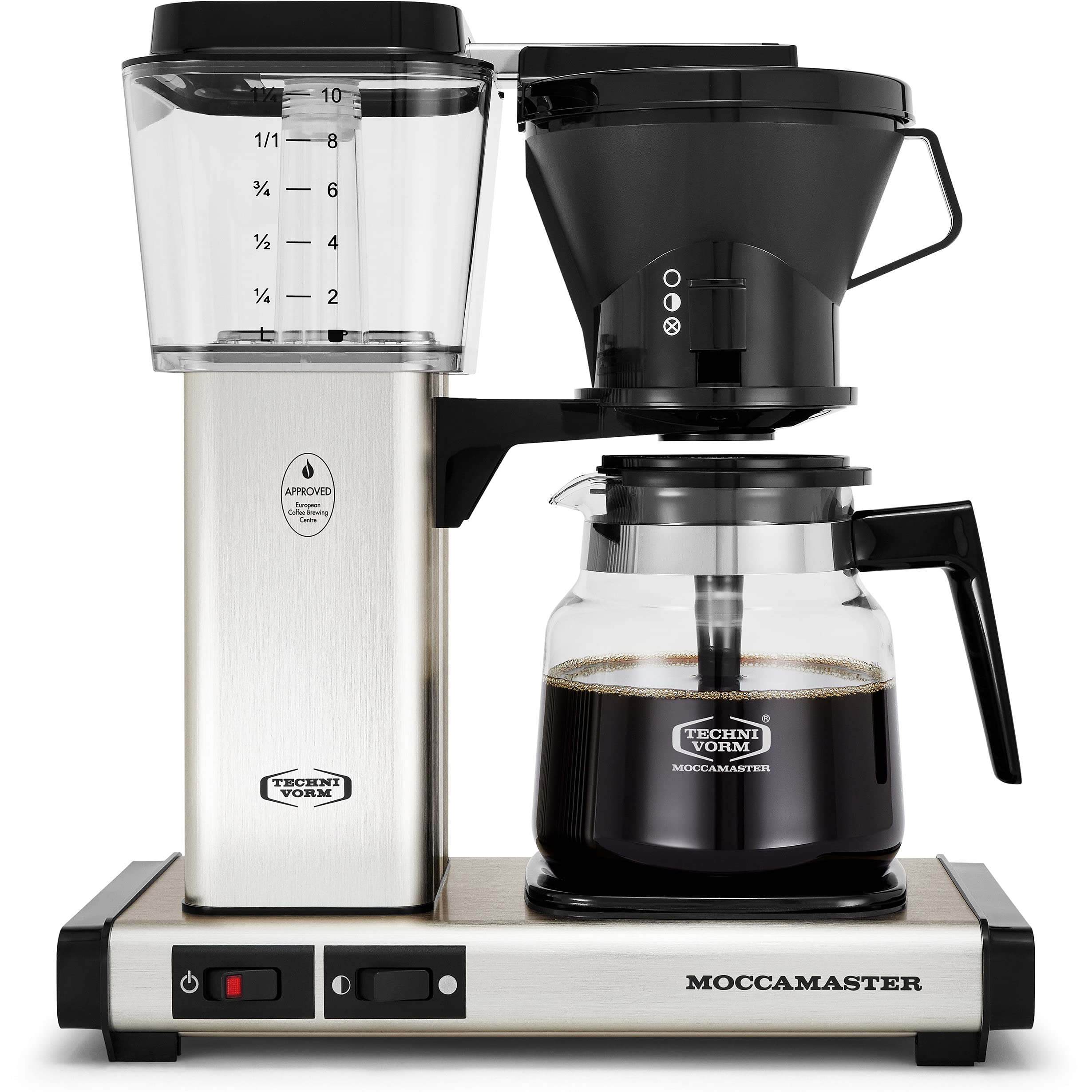 Amazon | ガラスカラフェ、つや消しシルバーとMoccamaster KB 741 10
