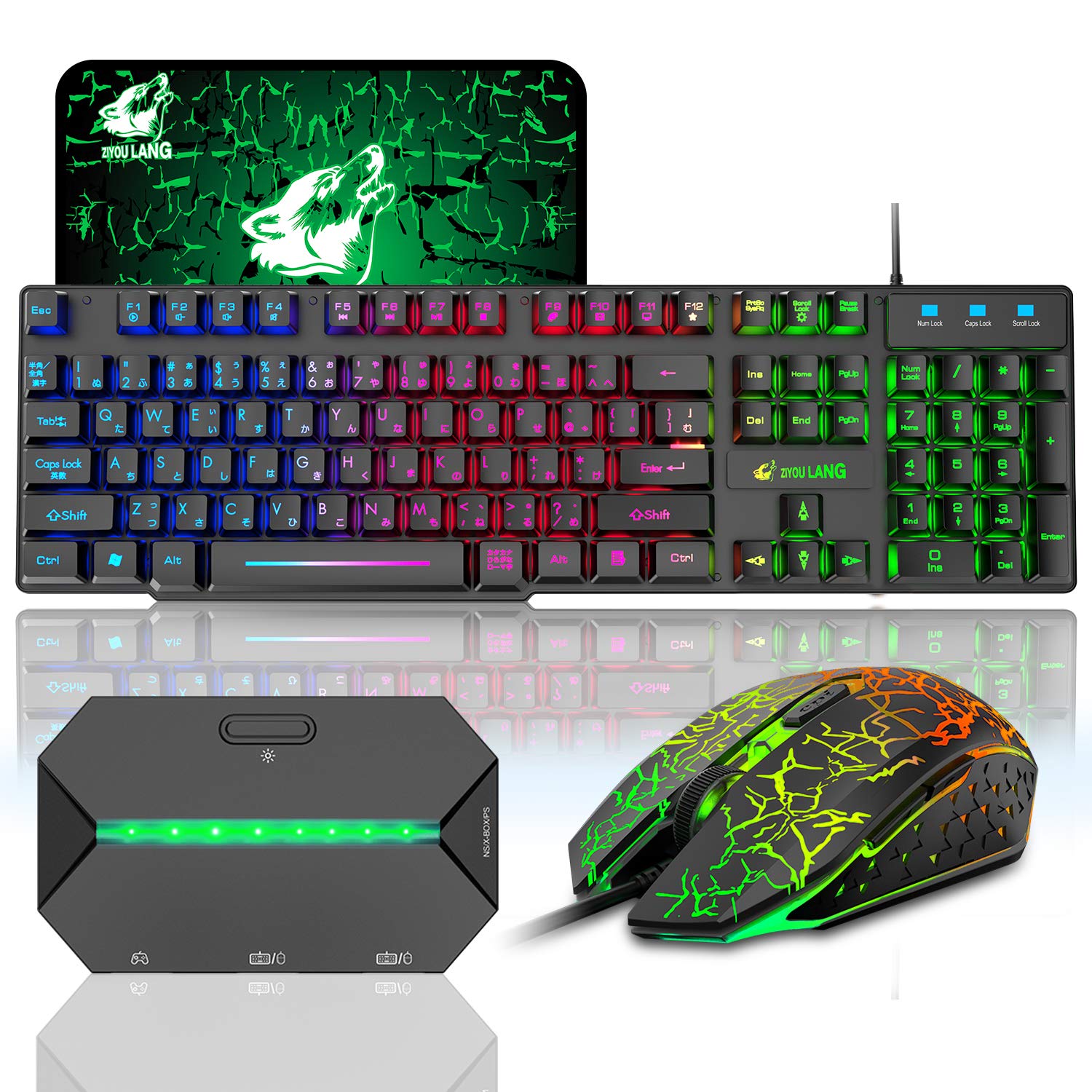 Amazon | ゲーミングキーボード LED有線 メンブレン ゲーミング