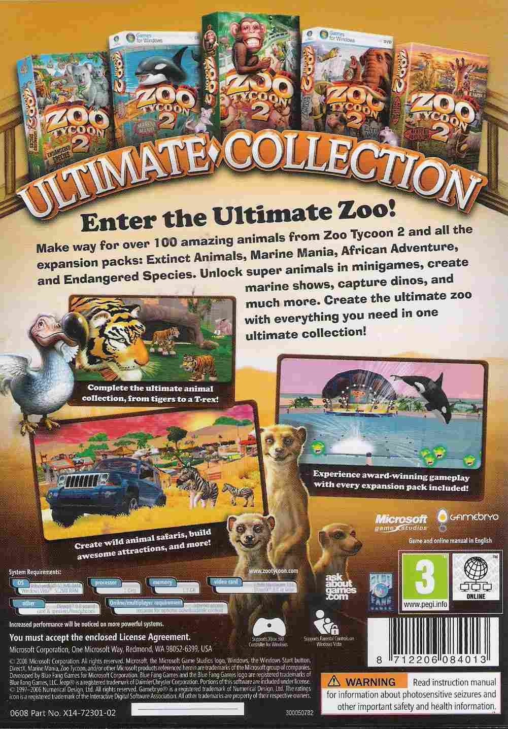 Zoo Tycoon 2 Ultimate Collection PC : Amazon.sg: Video Games
