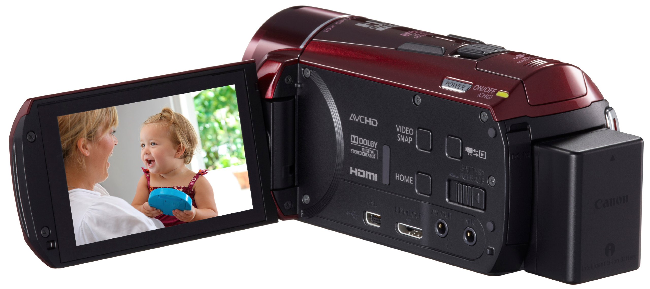 Amazon | Canon デジタルビデオカメラ iVIS HF M51 レッド 光学10倍