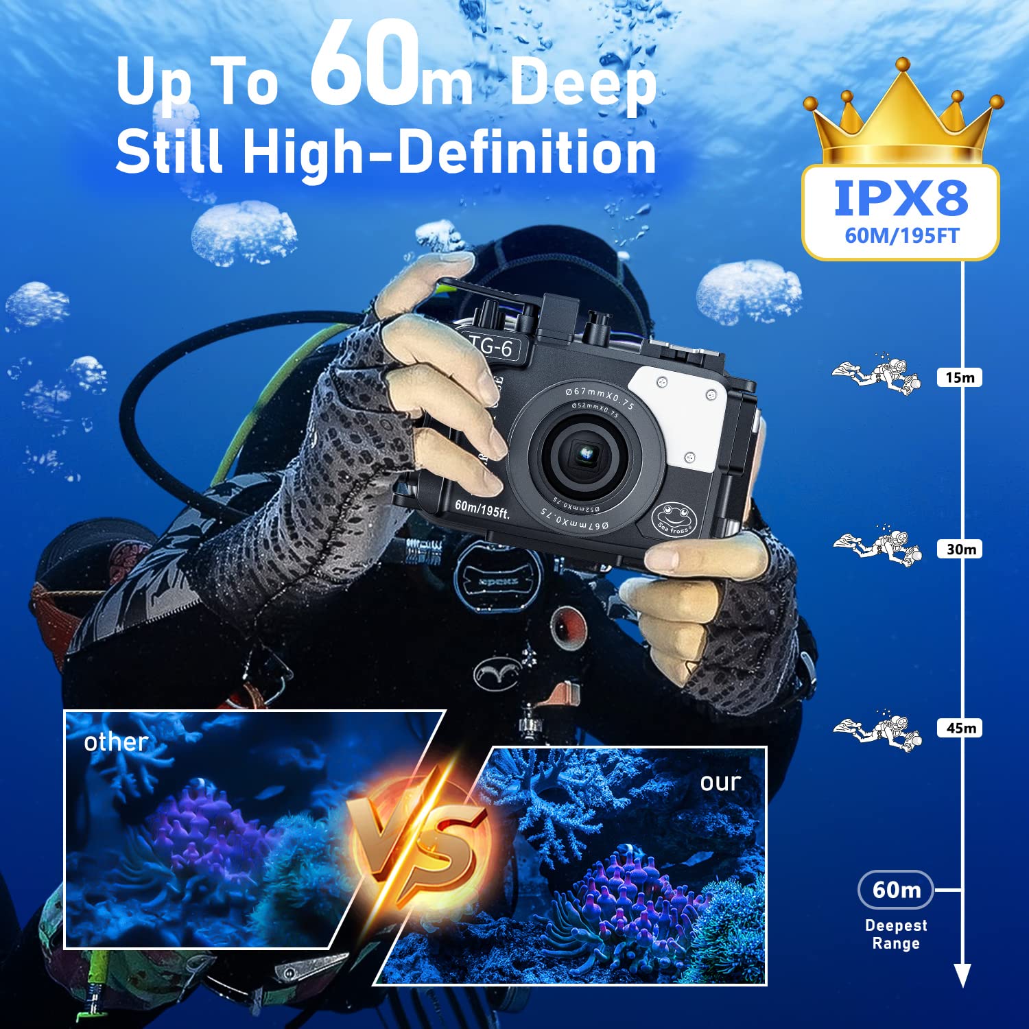 Amazon | Seafrogs 水中カメラハウジング オリンパス TG-6用