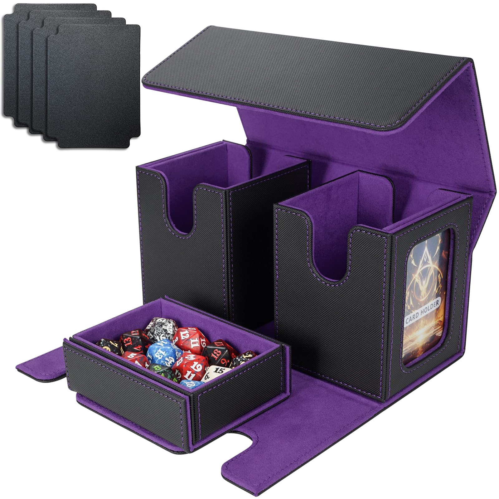 Amazon.com: AFIING MTG Commander Deck Box 200 Double Sleeved Cards