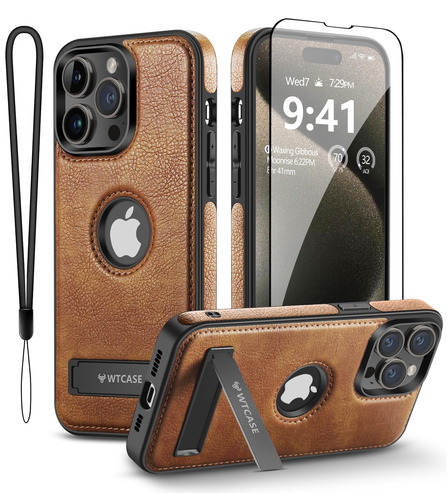 Amazon.com: WTCASE Magnetic for iPhone 15 Pro Max Leather Case