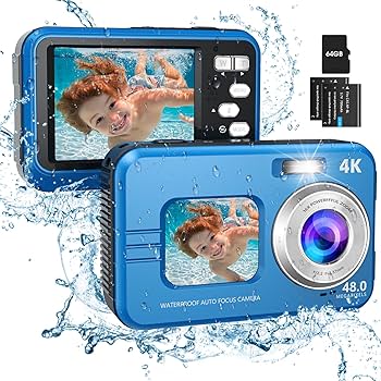 Amazon | HICSHON 水中カメラ 4Kオートフォーカス 防水デジタルカメラ