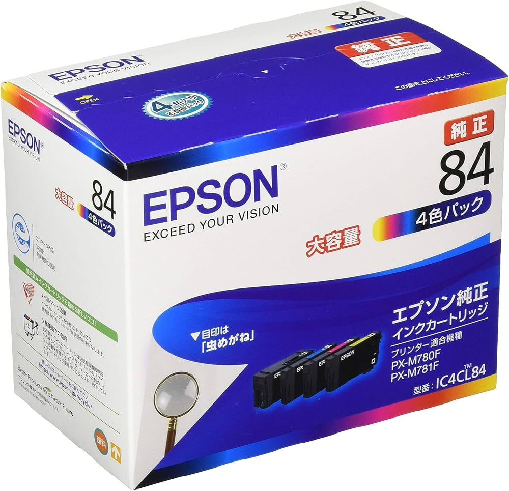 Amazon.co.jp: エプソン 純正 インクカートリッジ 虫めがね IC4CL84 4