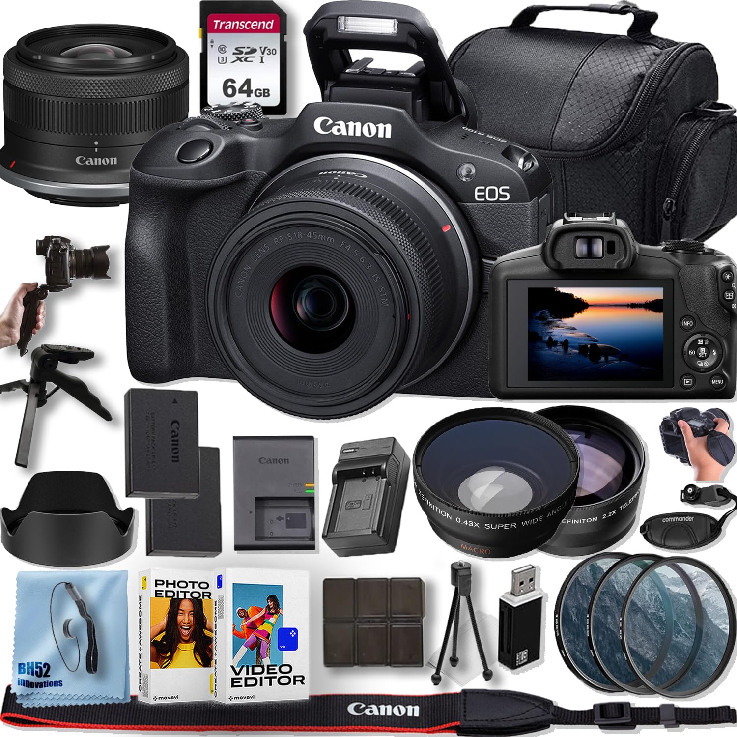 Amazon.com : Canon EOS R100 Mirrorless Camera with Canon RF-S 18