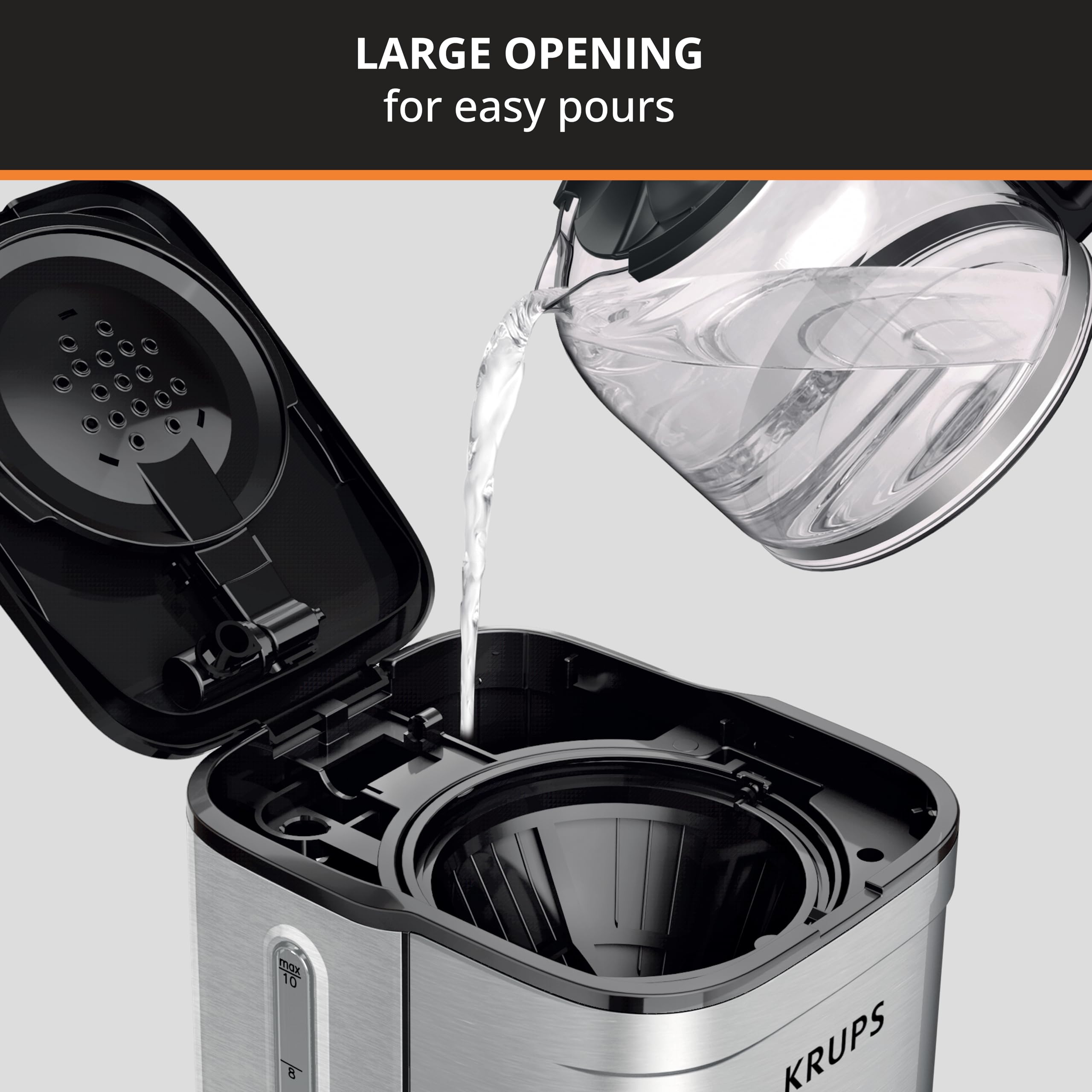 Amazon | Krups コーヒーメーカー 10カップ Simply Brew ステンレス