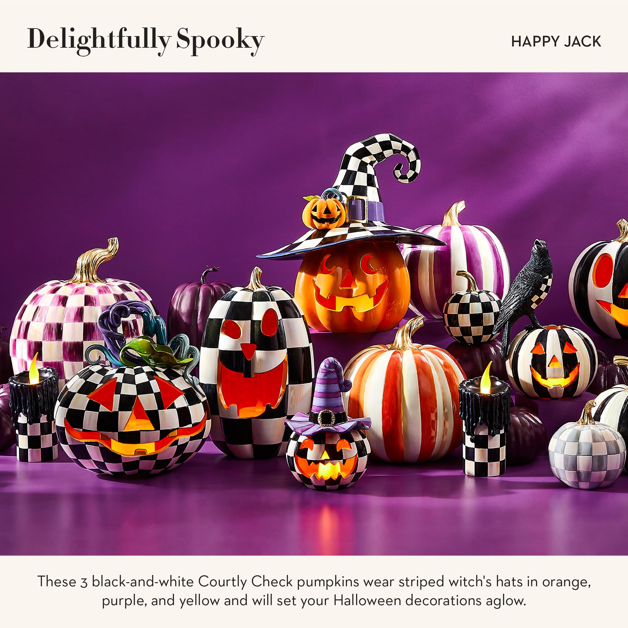 Amazon.com: MACKENZIE-CHILDS Mini Happy Jack Pumpkins, Resin