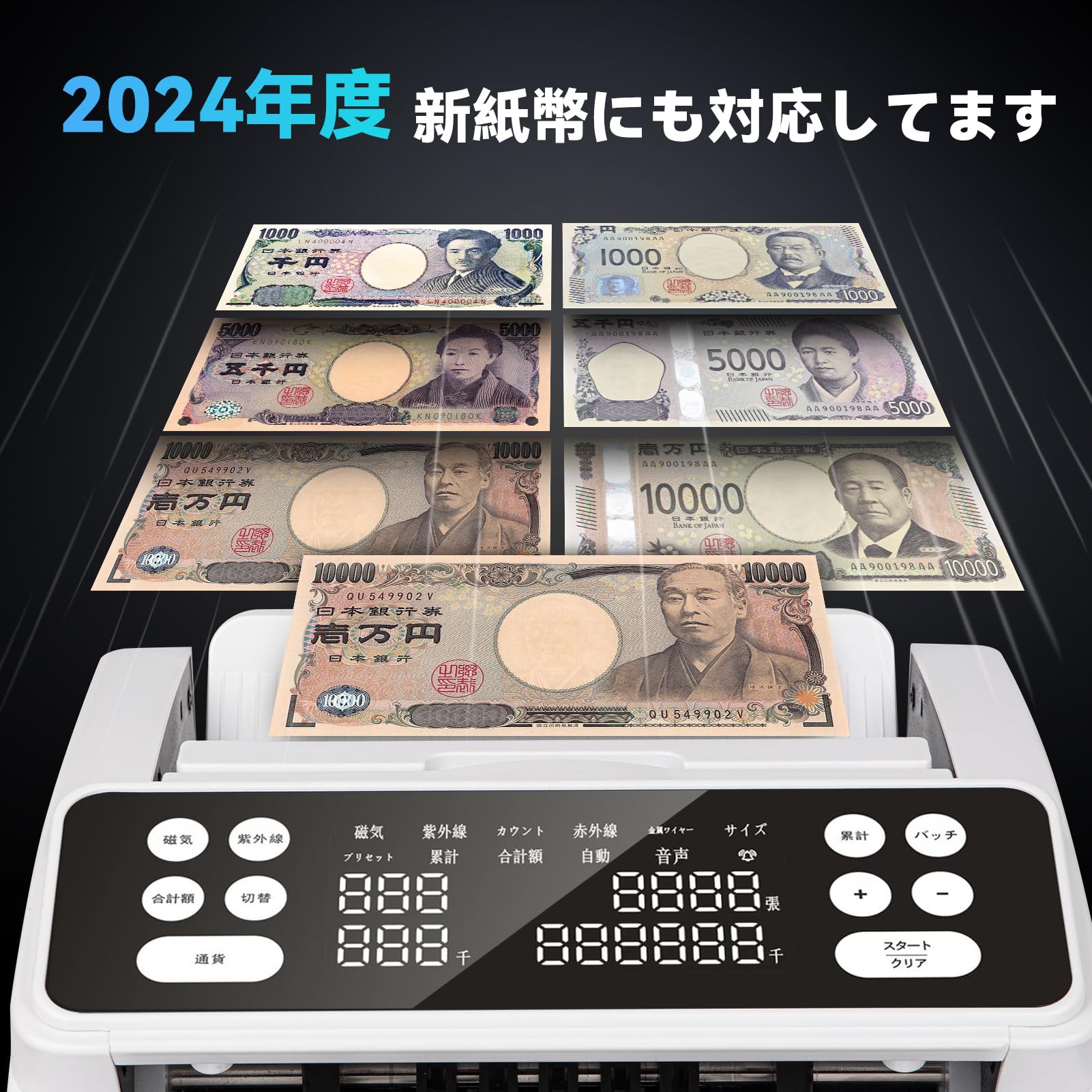 Amazon | 紙幣カウンター【日本専用・2025新紙幣対応】紙幣計数機