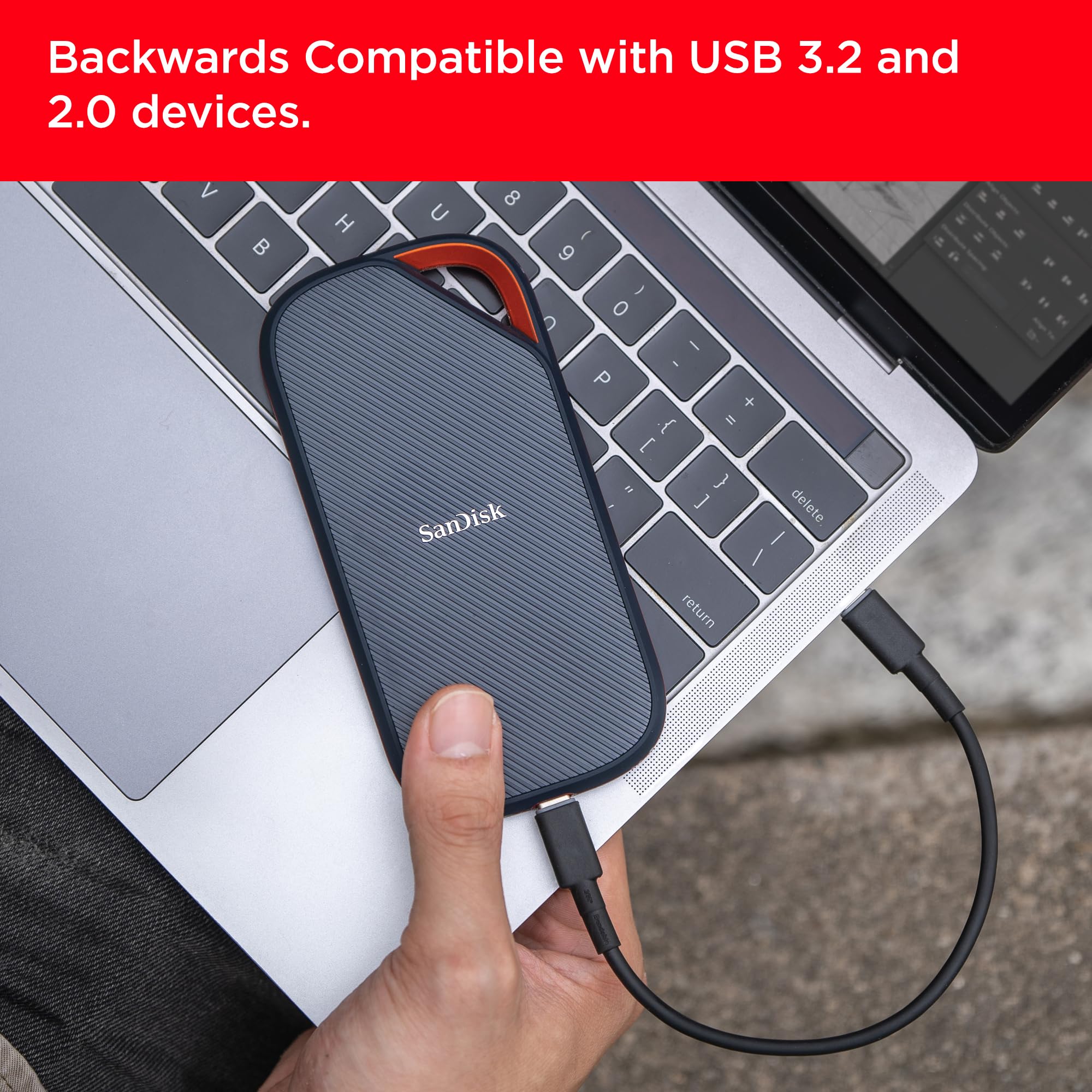 2TB SanDisk Extreme PRO Portable SSD with USB4, Up to 3800 MB/s
