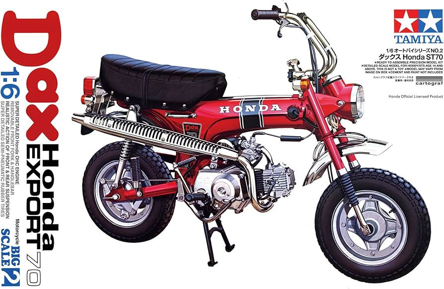 Amazon.com: Tamiya 1/6 Honda Dax Export 70 Motorcycle Model Kit