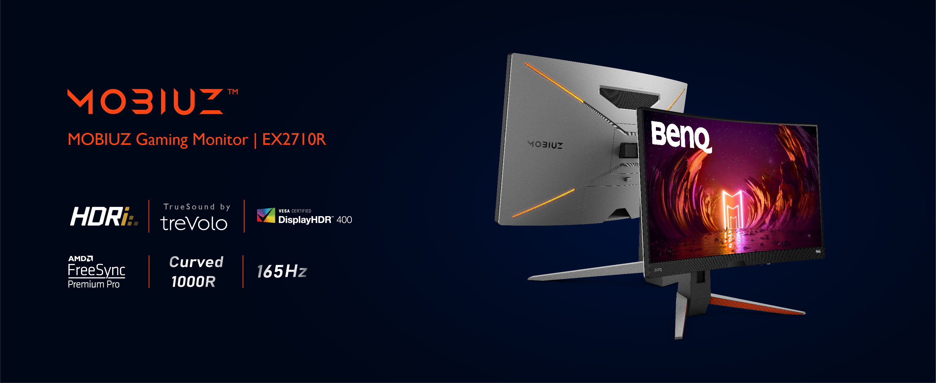 Amazon.com: BenQ MOBIUZ EX2710R 27 Inch QHD 1440p VA 1000R 165 Hz