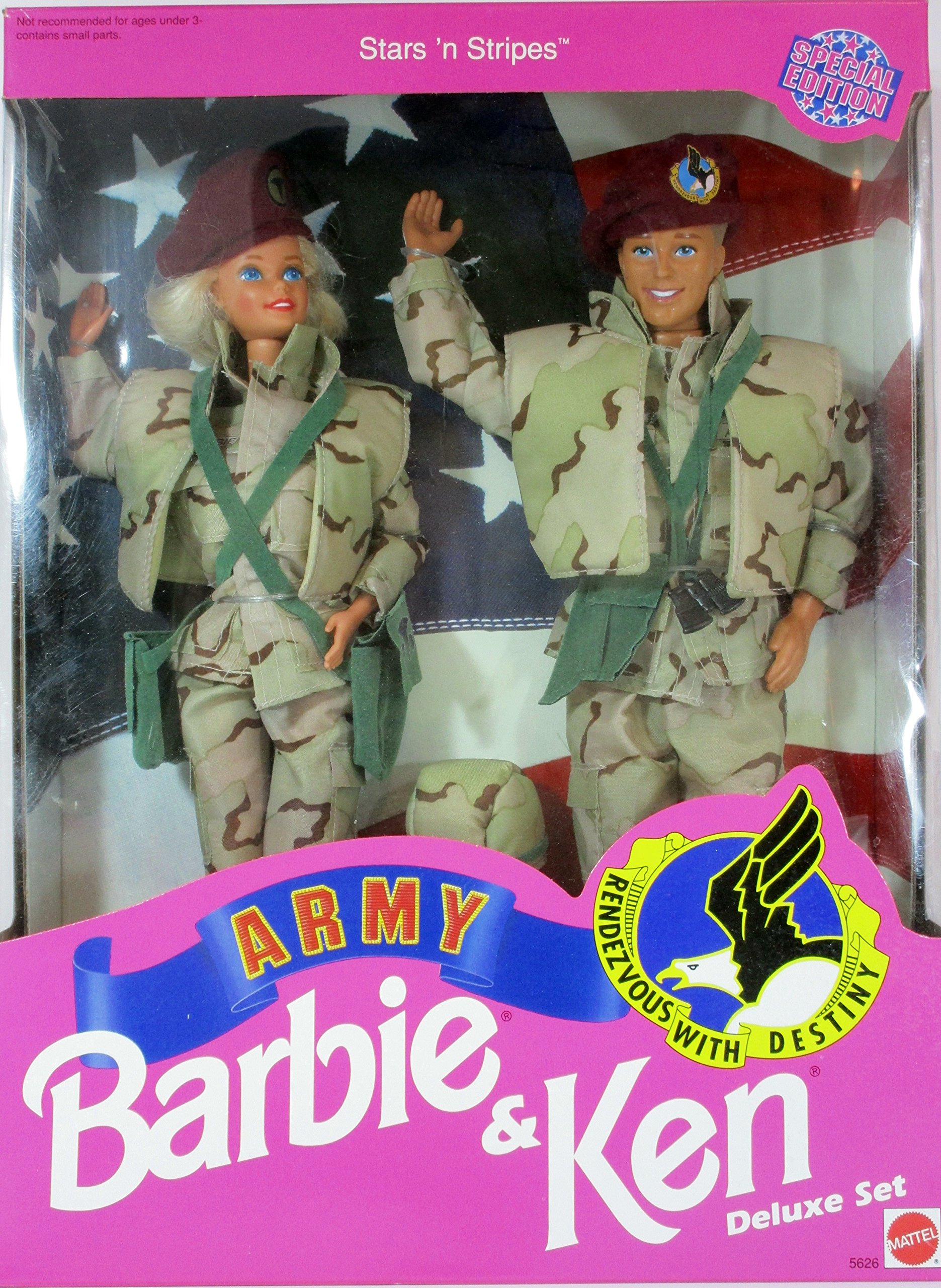 Amazon.com: Star 'N Stripes ARMY Barbie & Ken Deluxe Set : Toys