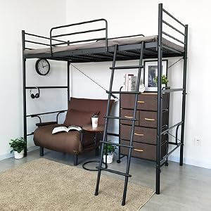 Amazon｜山善(YAMAZEN) ロフトベッド 幅98×奥行204×高さ181(ミドル時89