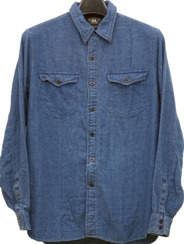 ダブルアールエル) RRL 本藍染め インディゴ ワークシャツ メンズ