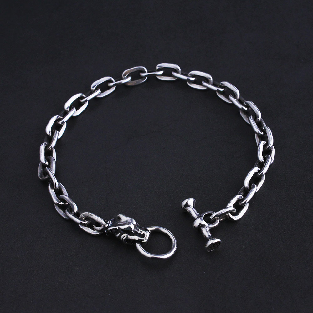 SMALL GARGOYLE CHARM OVAL LINK BRACERET | ブレスレット