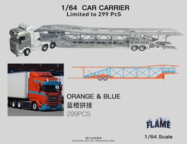新品 Flame 1/64 スカニア Scania Car Carrier トラック 積載車