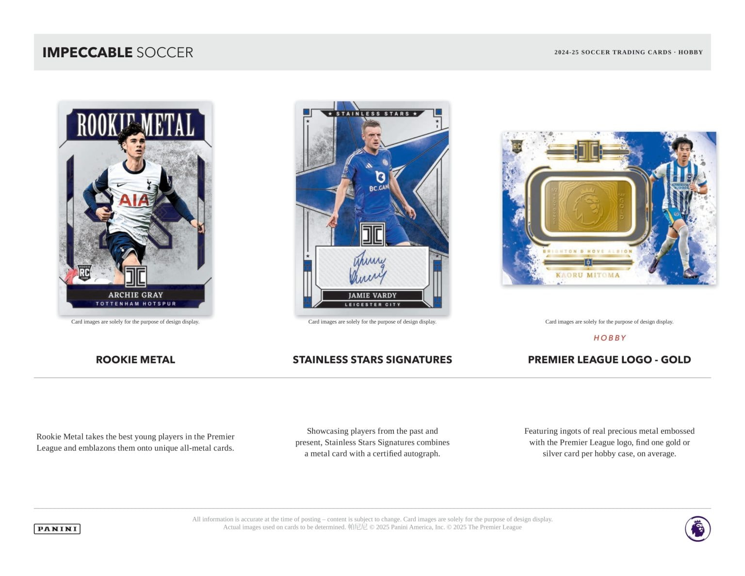 SOCCER 2024-25 PANINI IMPECCABLE PREMIER LEAGUE HOBBY BOX（送料無料）