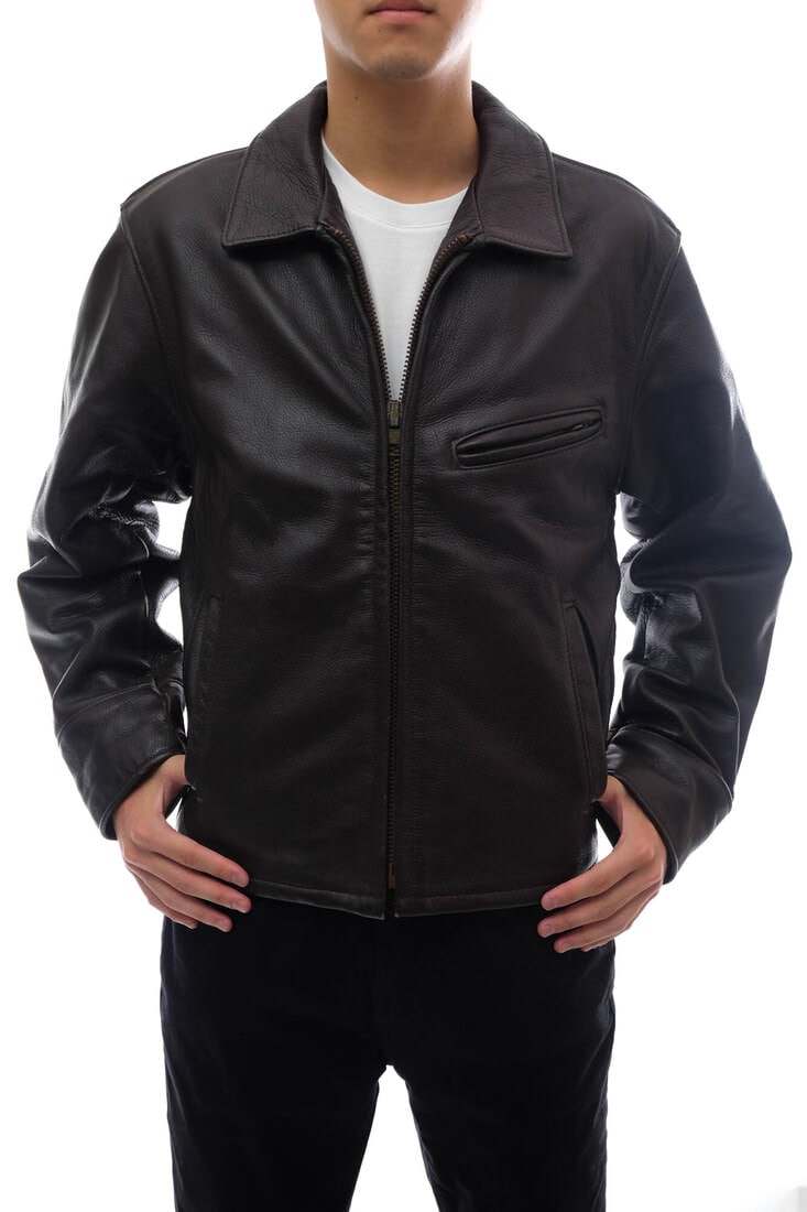 Schott 681 SINGLE RIDERS STEER HIDE / ショット 裏地チェック柄 US産