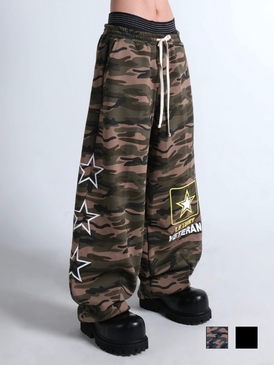 IFEELLUCKY】Lucky army big sweat pants / 【アイフィールラッキー