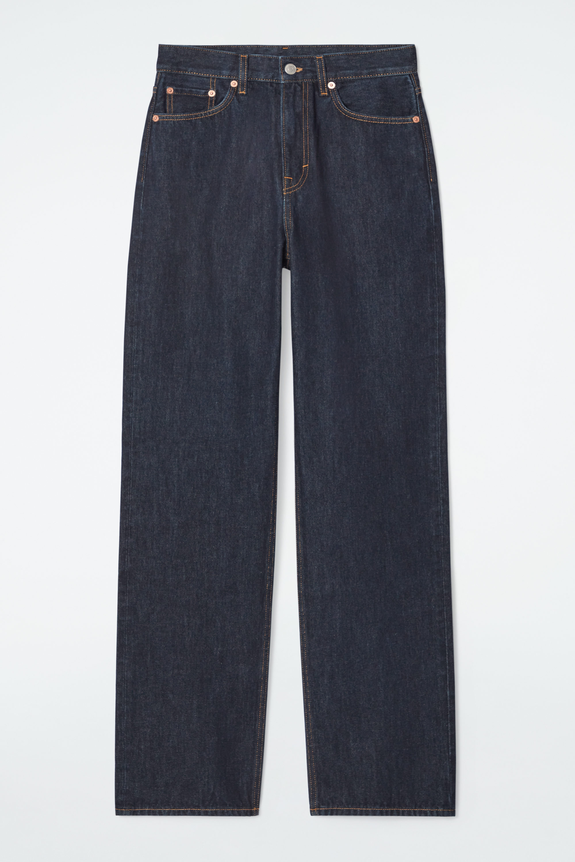 COLUMN STRAIGHT-LEG JEANS - DARK BLUE | COS