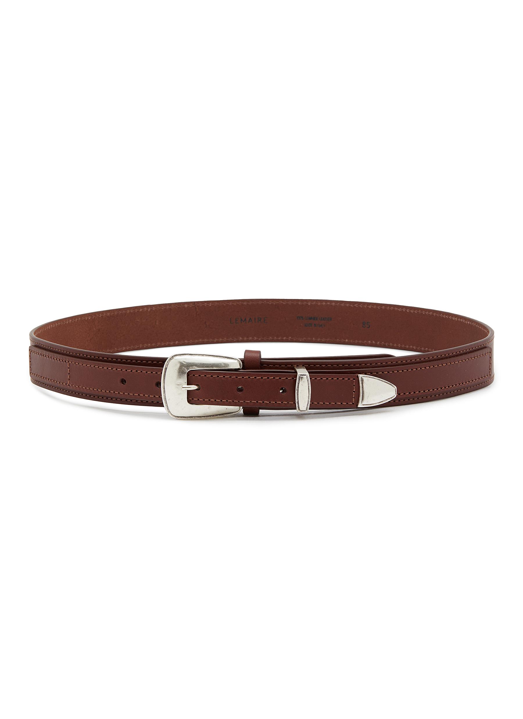 LEMAIRE | Minimal Leather Western Belt | BROWN | Women | Lane Crawford