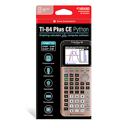 Texas Instruments TI 84 Plus CE Color Graphing Calculator Rose