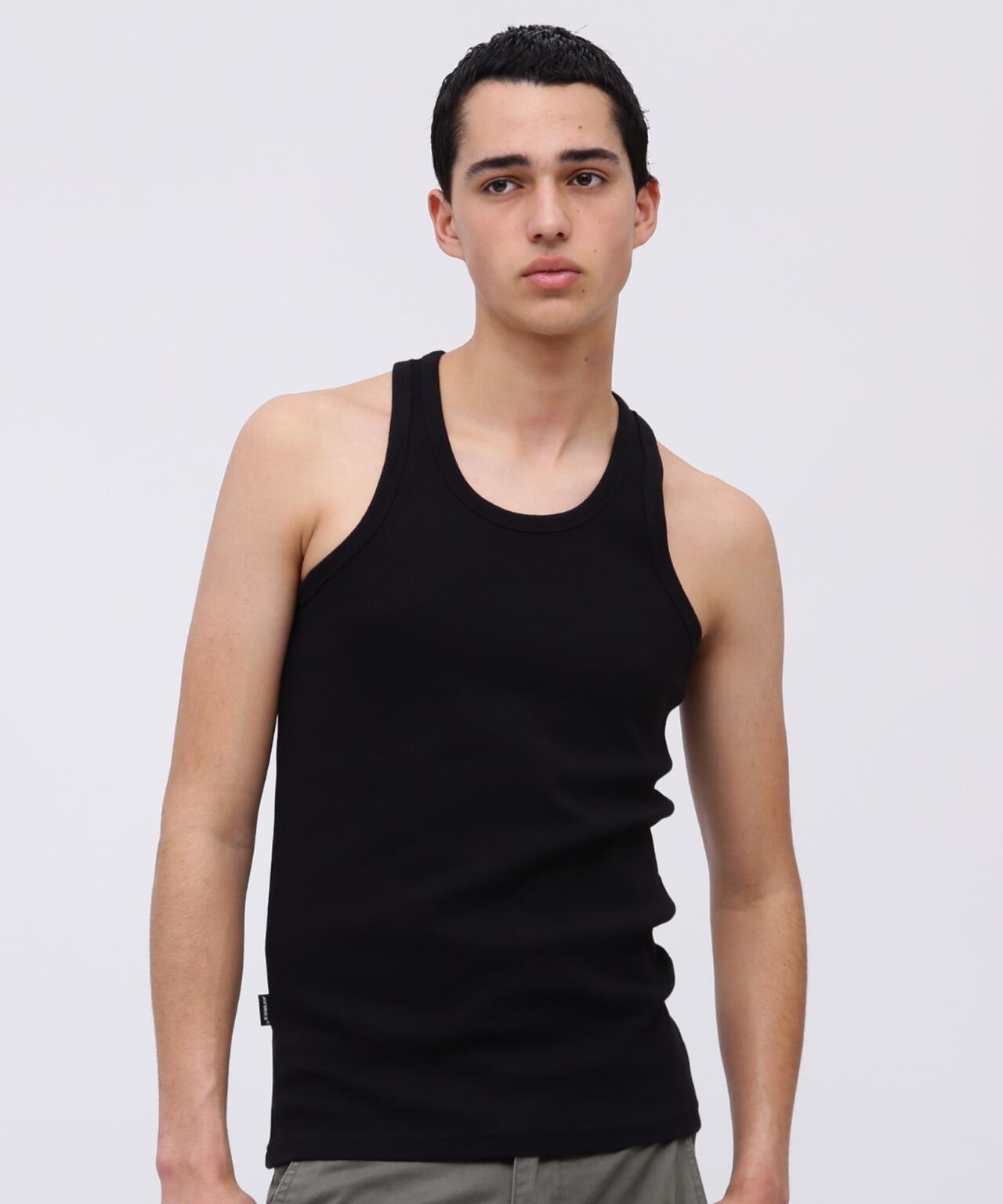 DAILY/デイリー》RIB TANK TOP BACK CROSS/リブ タンクトップ バック