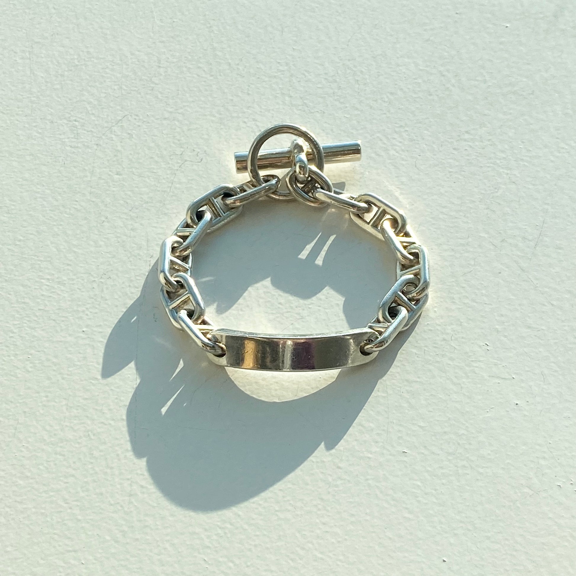 60s HERMES エルメス シェーヌダンクル ID ブレスレット バングル