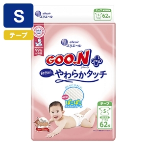 グーンプラス おむつ Sサイズ(4～8kg) テープ 敏感肌にやわらかタッチ