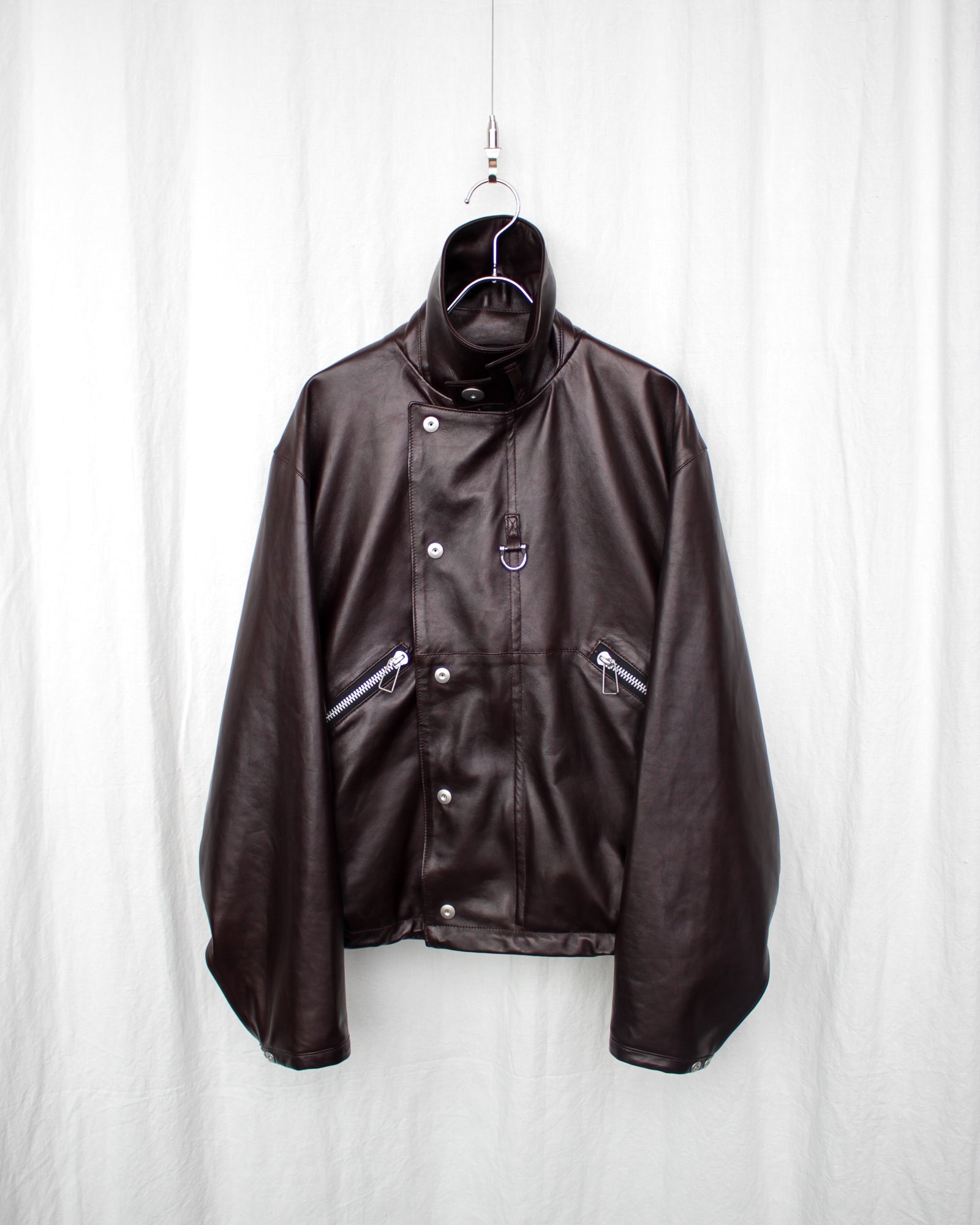 Omar Afridi / DRAWCORD BLOUSON (SS25-BZ-103-01) Mahogany – Mukta / Sal