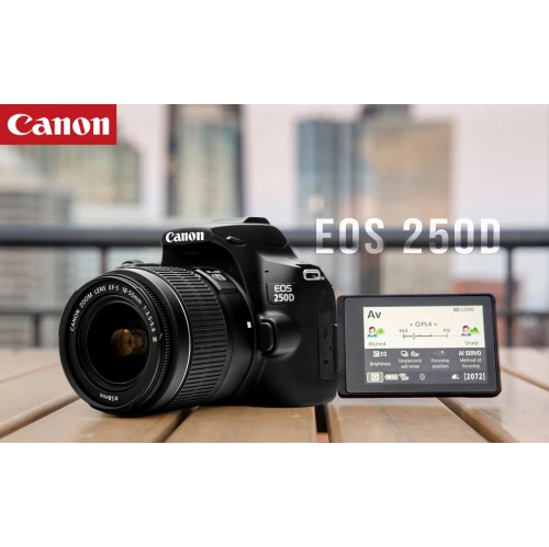 Canon EOS 250D / Rebel SL3 DSLR Camera w 18-55mm Lens (Black) +
