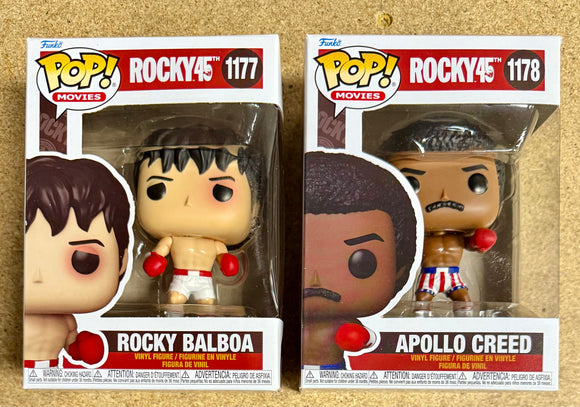 Funko Pop! Movies Rocky Balboa #1177 & Apollo Creed #1178 45th