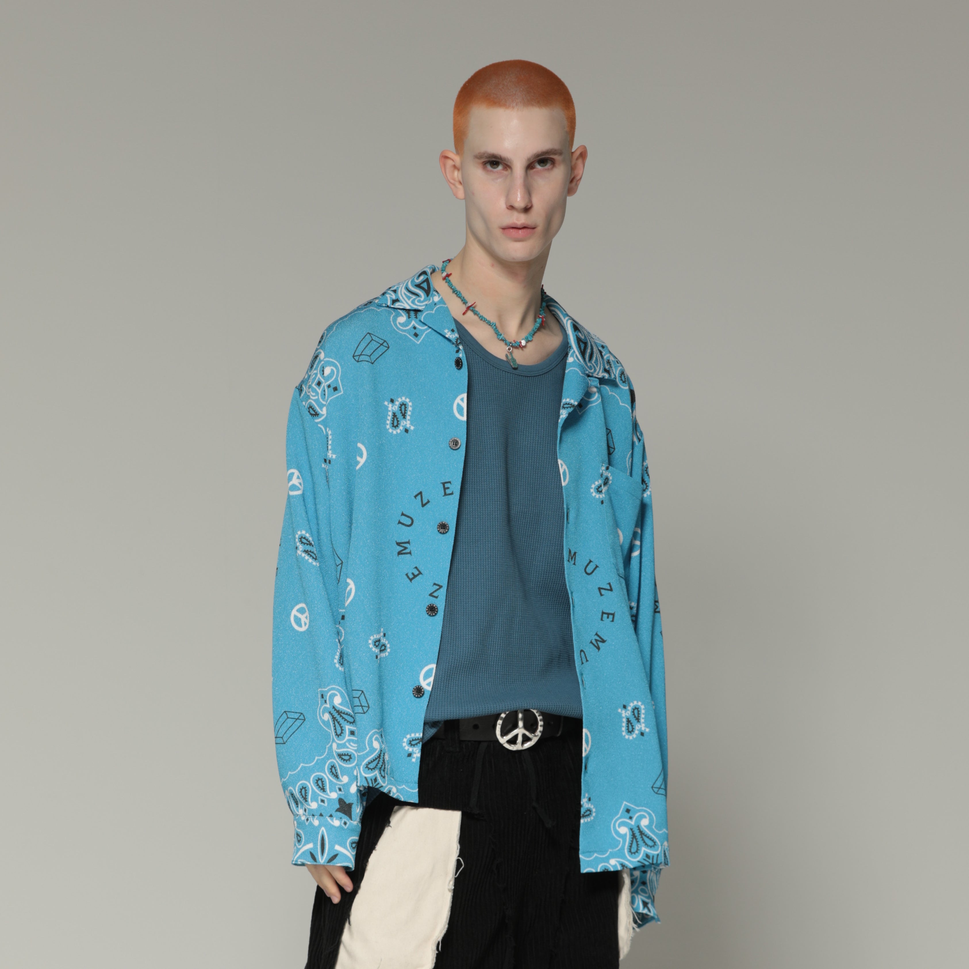MUSE TURQUOISE LABEL マルチ シャークショートスリーブシャツ MUZE