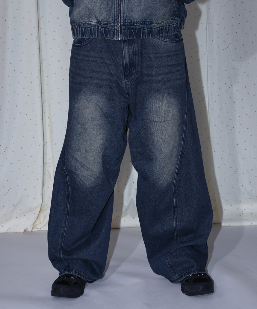 SEQUENZ（シークエンズ）】sqnz washed curve denim pants / カーブ