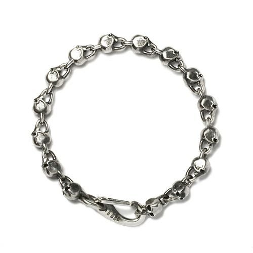 J-NS047)レボリューションスカルチェーンブレスレット-フルスカル