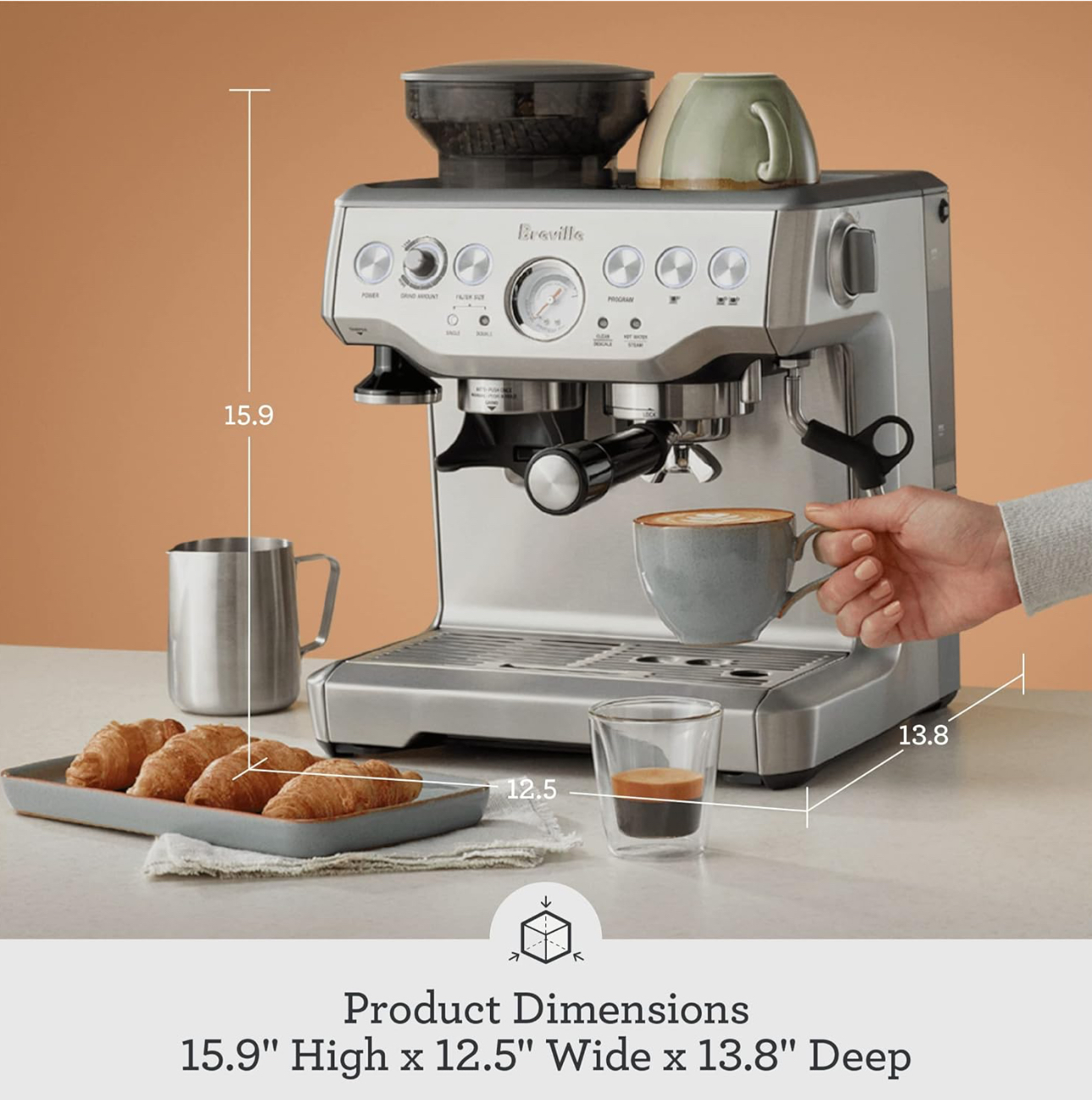 Breville BES870BSXL Espresso Machine, One Size, Black Sesame » Oh