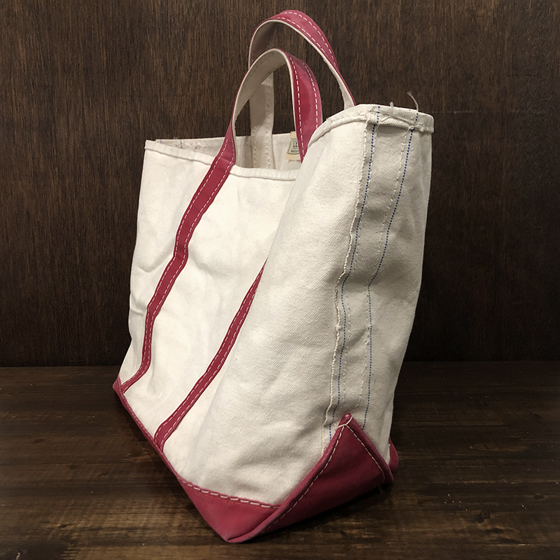 L.L. Bean Boat and Tote White Red Canvas Tote Bag エルエルビーン