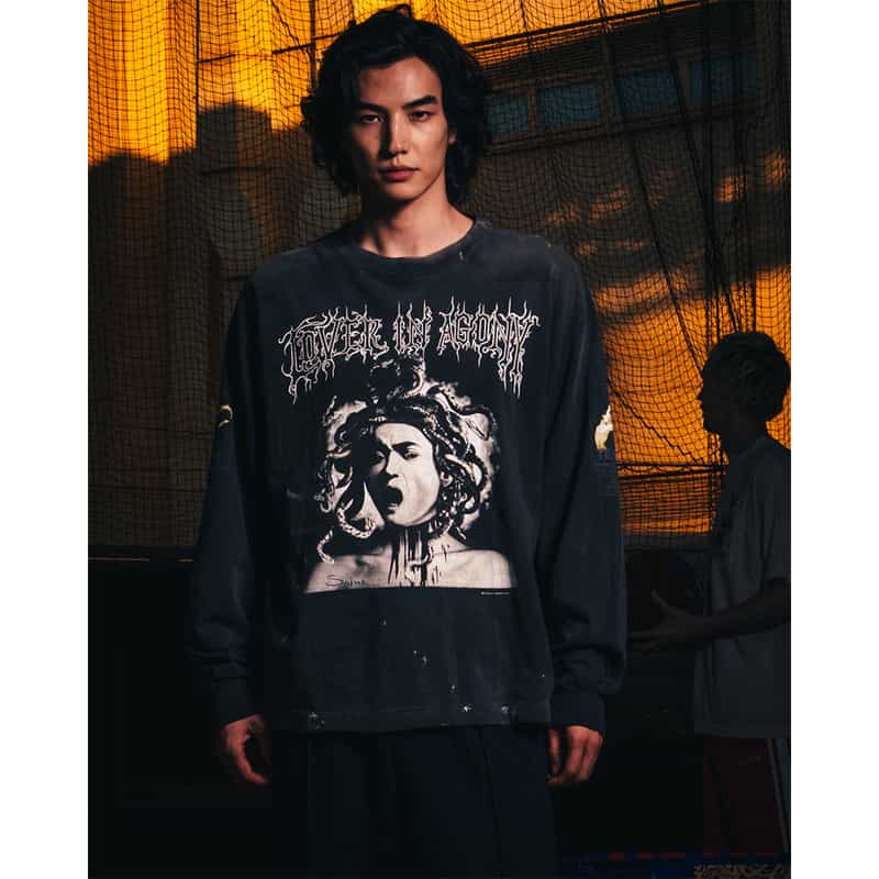 SAINT MXXXXXX＜セント マイケル＞ ヴィンテージ加工プリントTシャツ