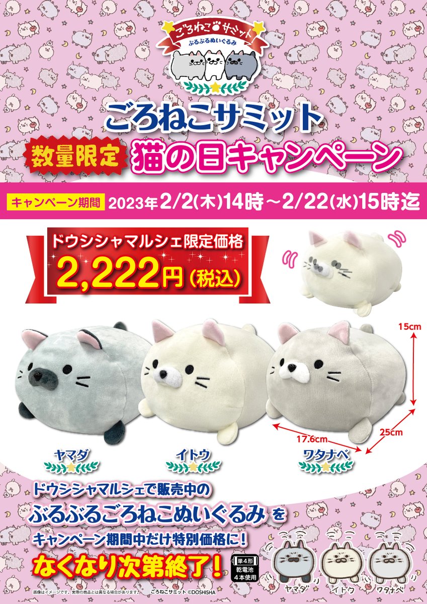 おしらせ】みんな～！(=・ω・=)ノ ドウシシャマルシェ猫の日企画