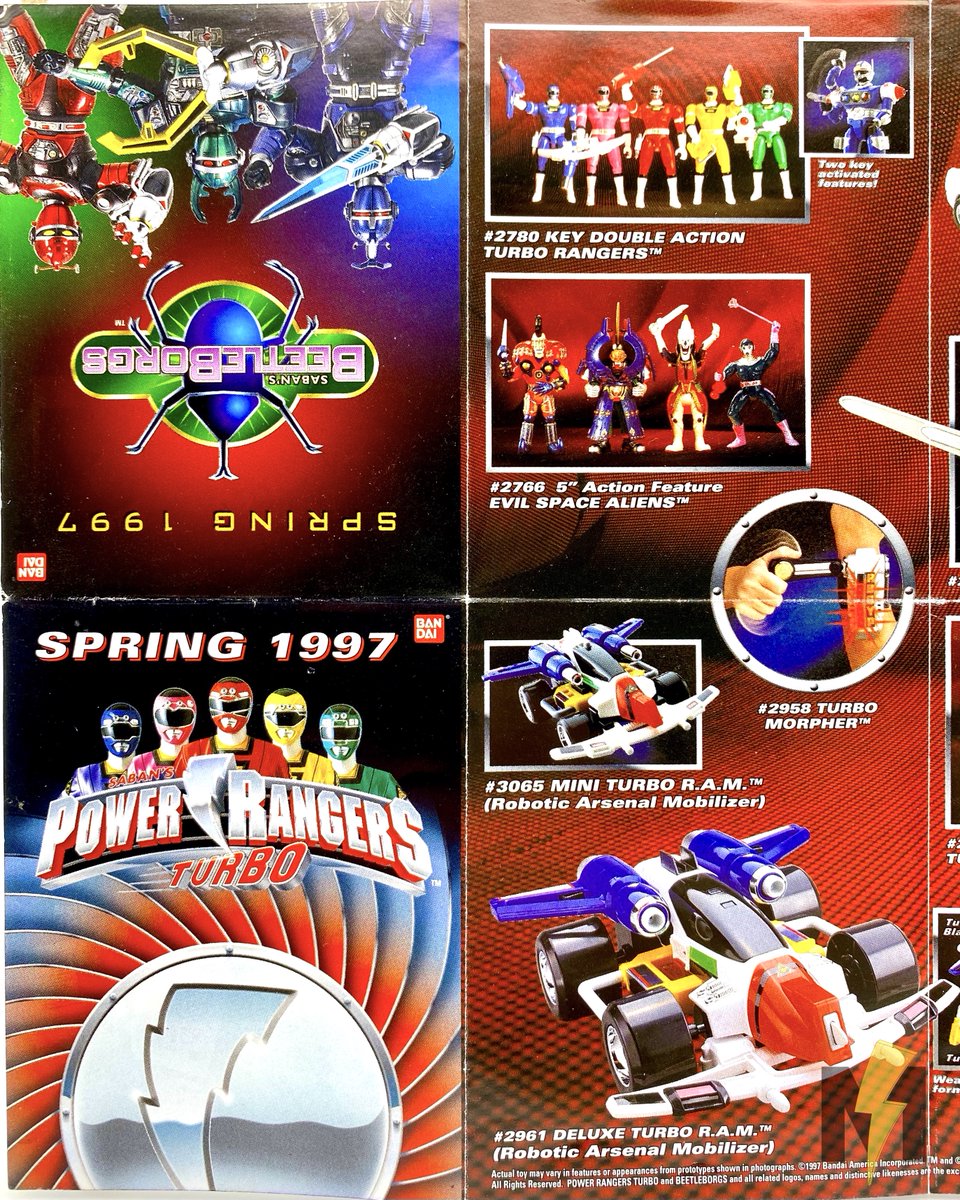 Bandai America's Spring 1997 Toy Catalog Insert featuring Power