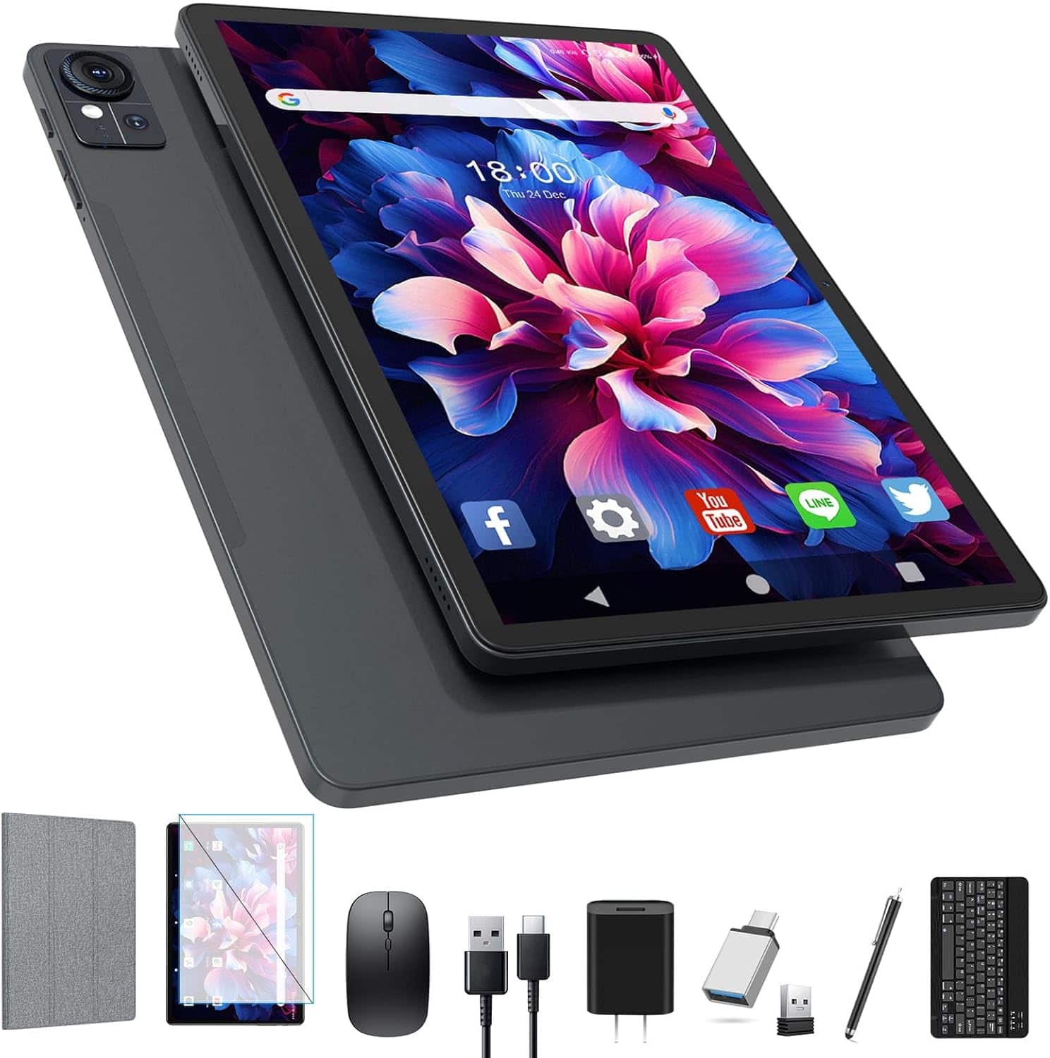 MEIZE Tablet 2025 Latest Android 14 Tablet 128GB + 16GB (8+8