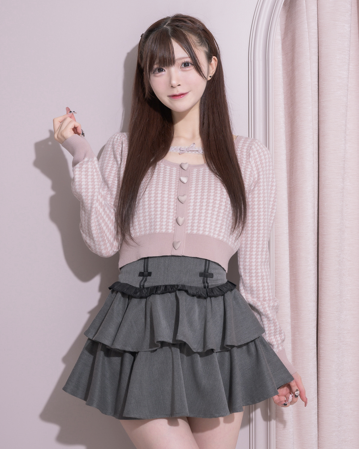 レーステープハートボタンニット – pium